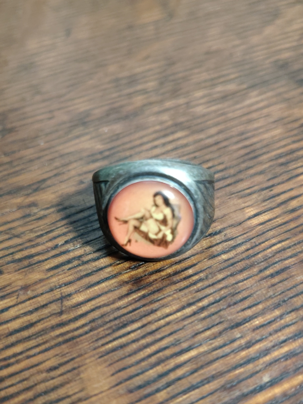 Vintage Rare Winky & Dutch Bettie Page Ring 90s